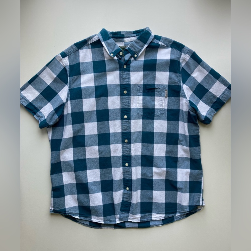Woolrich Green Gingham Short Sleeve Workwear Button Up